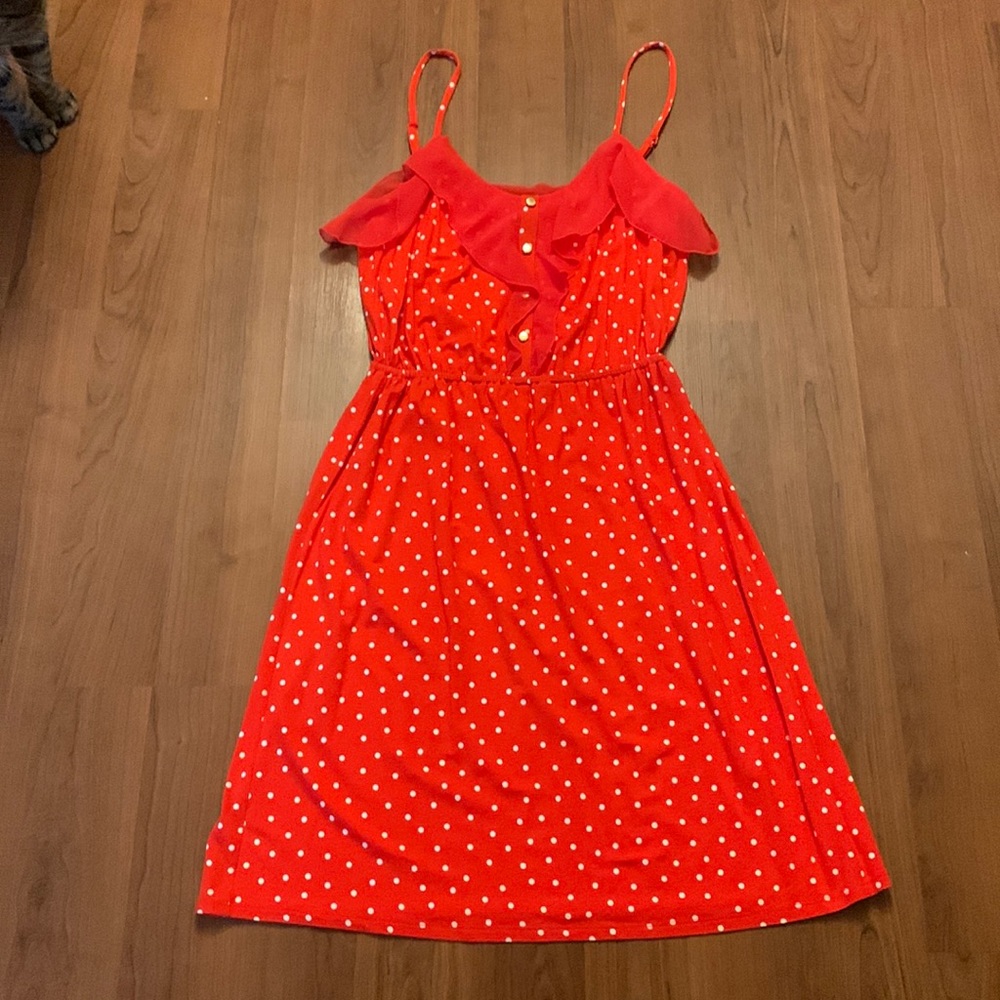NWOT Adjustable strap tank polka dot dress